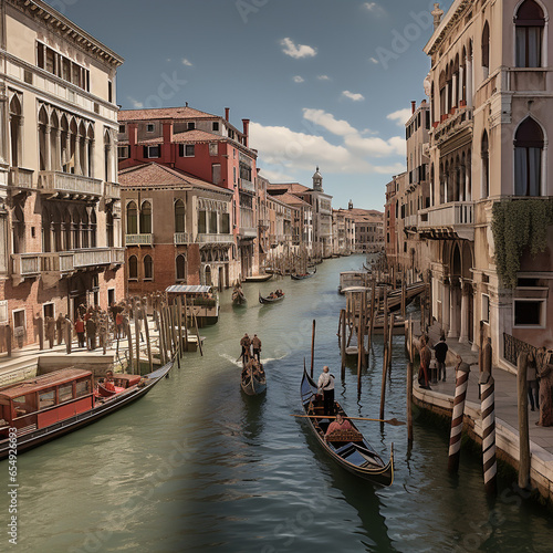 Canals and streets of Venice, sights of Italy. photo