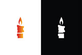 Initial letter logo I candle logo design. I candle logo Vector Icon. Candle logo vector illustration design.