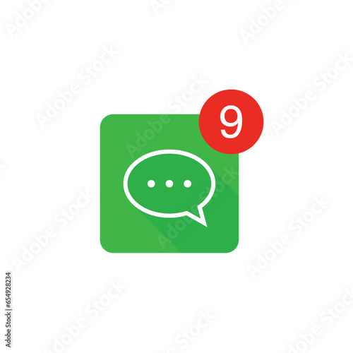 New message icon in flat style. Incoming inbox email vector illustration on isolated background. Bubble notification sign business concept.
