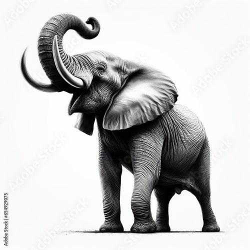 Grey Elephant with white background