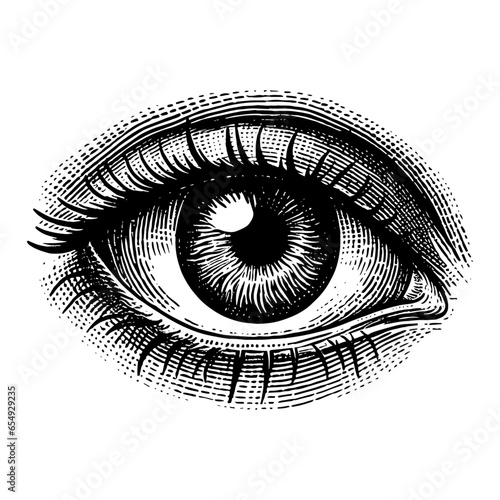 realistic eye vector sketch, female eye illustration	