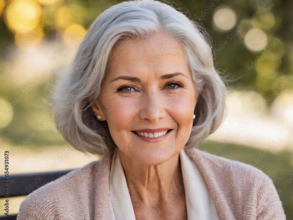A charming older woman smiles warmly, her eyes sparkling with wisdom and grace. A charming older woman smiles warmly, her eyes sparkling with wisdom and grace.