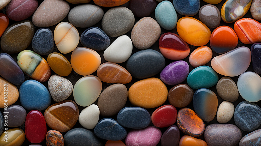 Background image of smooth multi-colored pebbles, top view. Background image of smooth multi-colored pebbles, top view.