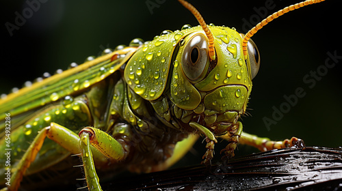 Extreme Macro Side View of a Grasshopper © Dynavision