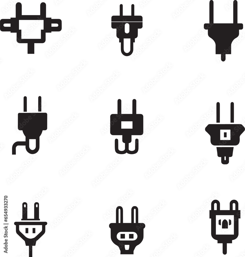 This is Electric Socket Icon vector silhouette illustration