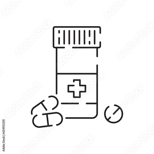 Flu line icon. Flu and coronavirus vector icon. Collection of linear simple web icons such as hygiene, disinfection, symptoms, treatment, virus, prevention and other