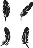 Feather vector silhouette illustration black color