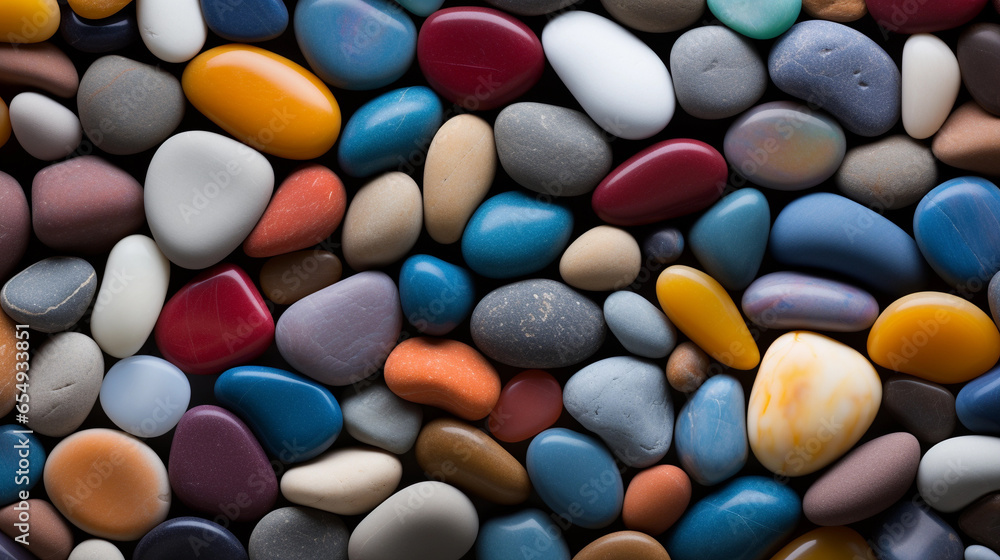 Background image of smooth multi-colored pebbles, top view. Background image of smooth multi-colored pebbles, top view.