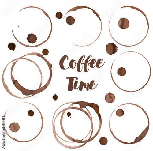 Set of coffee stains
