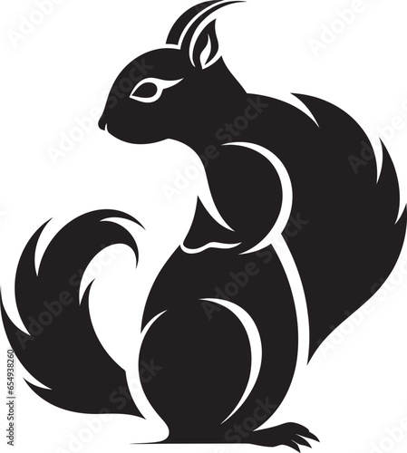 Enigmatic Squirrel Insignia Intricate Black Squirrel Icon