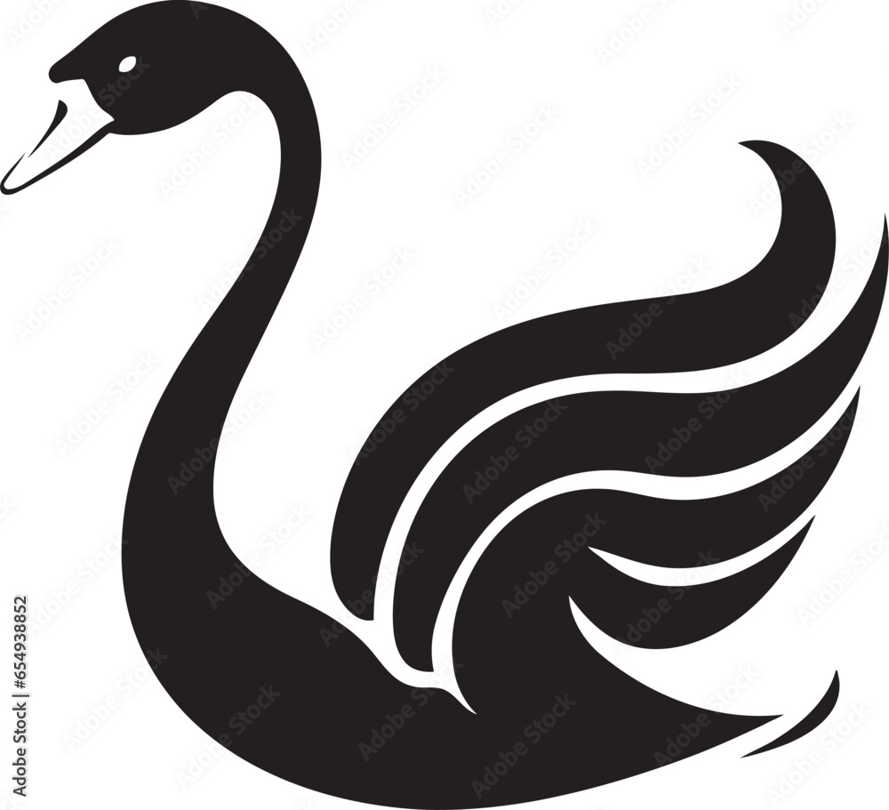 Chic Swan Design in Vector Majestic Swan Symbol Chic Swan Design in Vector Majestic Swan Symbol