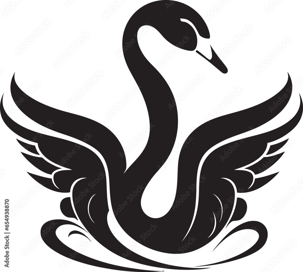 Swans Elegance in Lines Artistic Swan Illustration Swans Elegance in Lines Artistic Swan Illustration