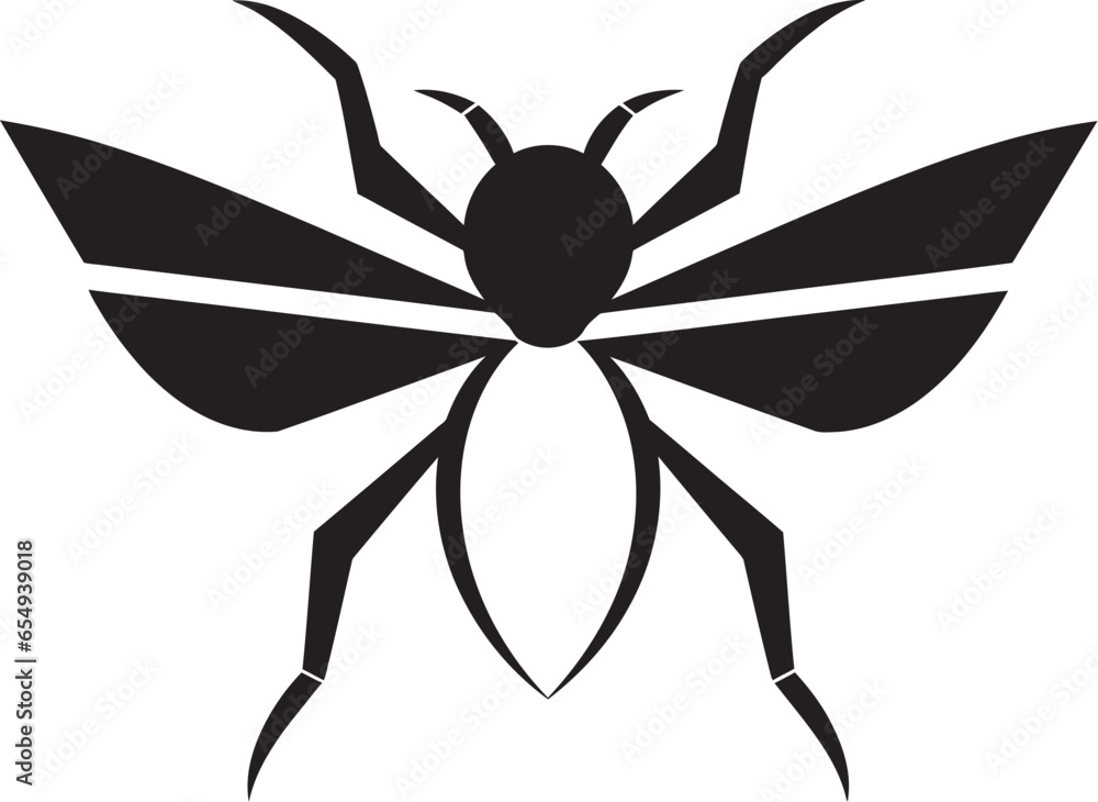 Ink Black Tarantula Hawk Killer Wasp Emblem Design Ink Black Tarantula Hawk Killer Wasp Emblem Design