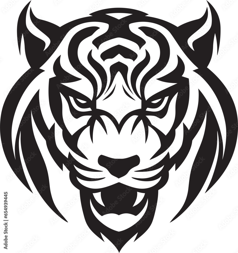 Fototapeta premium Majestic Tiger Crest Graceful Black Tiger Logo