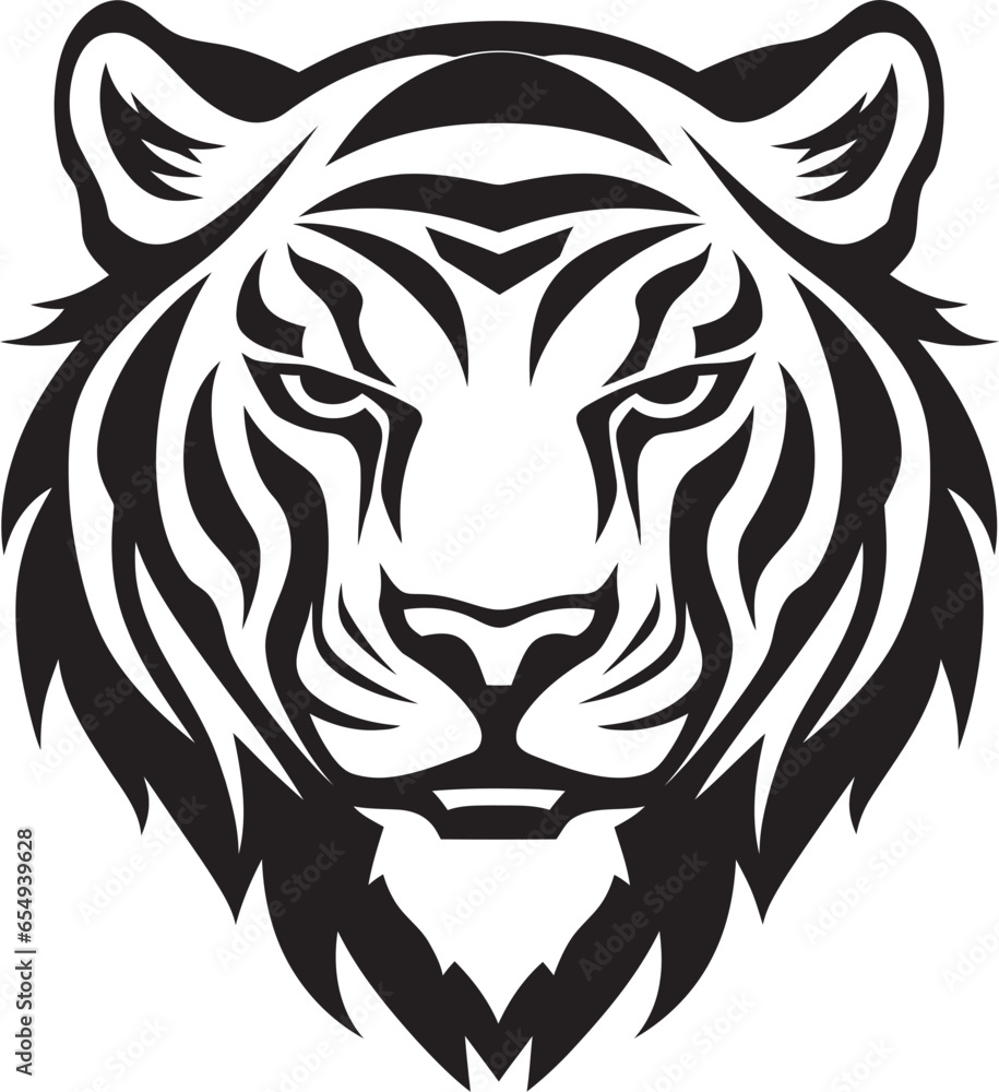 Fototapeta premium Black Tiger Roar Emblem Regal Panthera Symbol