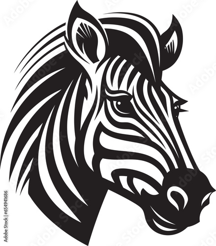 Shadowed Zebras Silent Wilderness Nights Striped Elegance Emblem