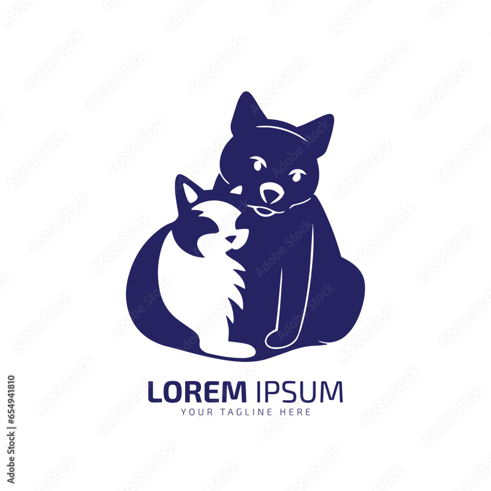 minimal and abstract logo of dog icon cat vector silhouette isolated design minimal and abstract logo of dog icon cat vector silhouette isolated design