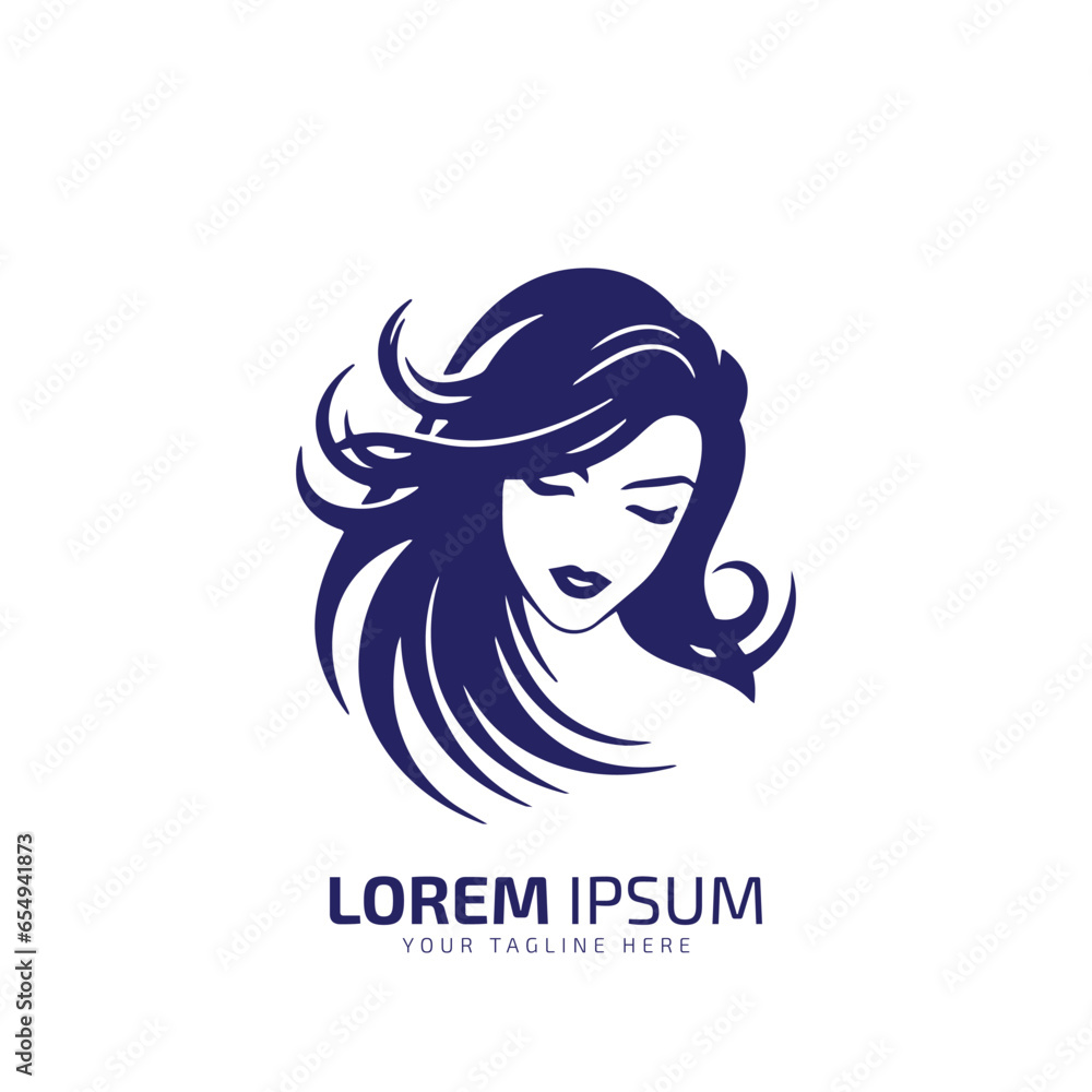 minimal and abstract logo of girl icon lady vector silhouette isolated design blue girl minimal and abstract logo of girl icon lady vector silhouette isolated design blue girl