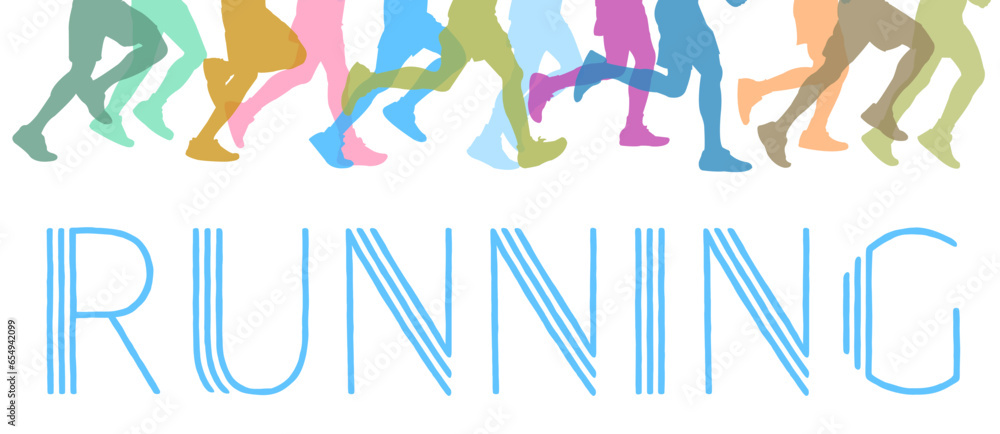 Running silhouettes of people Running silhouettes of people