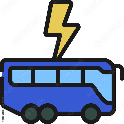 Electric Bus Icon