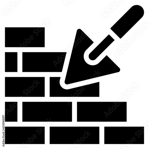 Brick Wall With Trowel Icon