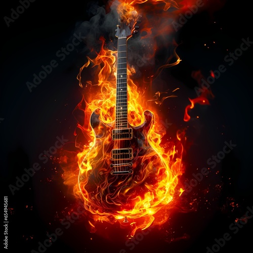 Rock Guitar In Flames