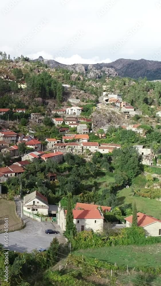 Vertical Video Mountain Village of Ermida in Gerês, Portugal Vertical Video Mountain Village of Ermida in Gerês, Portugal