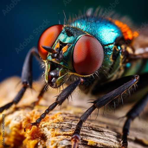 Closeup macro image of a fly