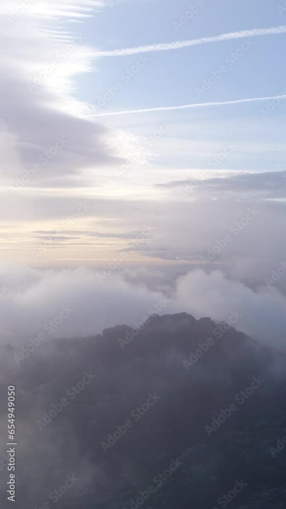 Vertical Video of Mountains and Fog Cloud Vertical Video of Mountains and Fog Cloud