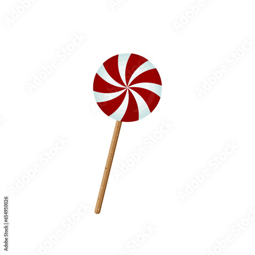 red candy on a stick. bright lollipop