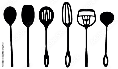 Cooking Essentials: Set of Vector Black Silhouettes for Culinary Creativity