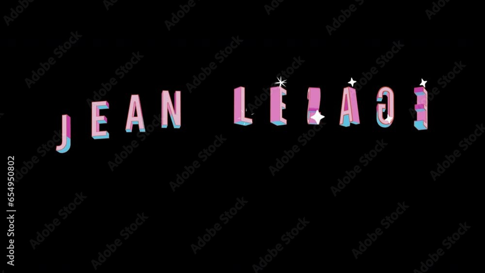 Bright letters jump merrily in the inscription JEAN LESAGE city. Retro. Alpha channel black. Looped from frame 120 to 240, Alpha BW at the end Bright letters jump merrily in the inscription JEAN LESAGE city. Retro. Alpha channel black. Looped from frame 120 to 240, Alpha BW at the end