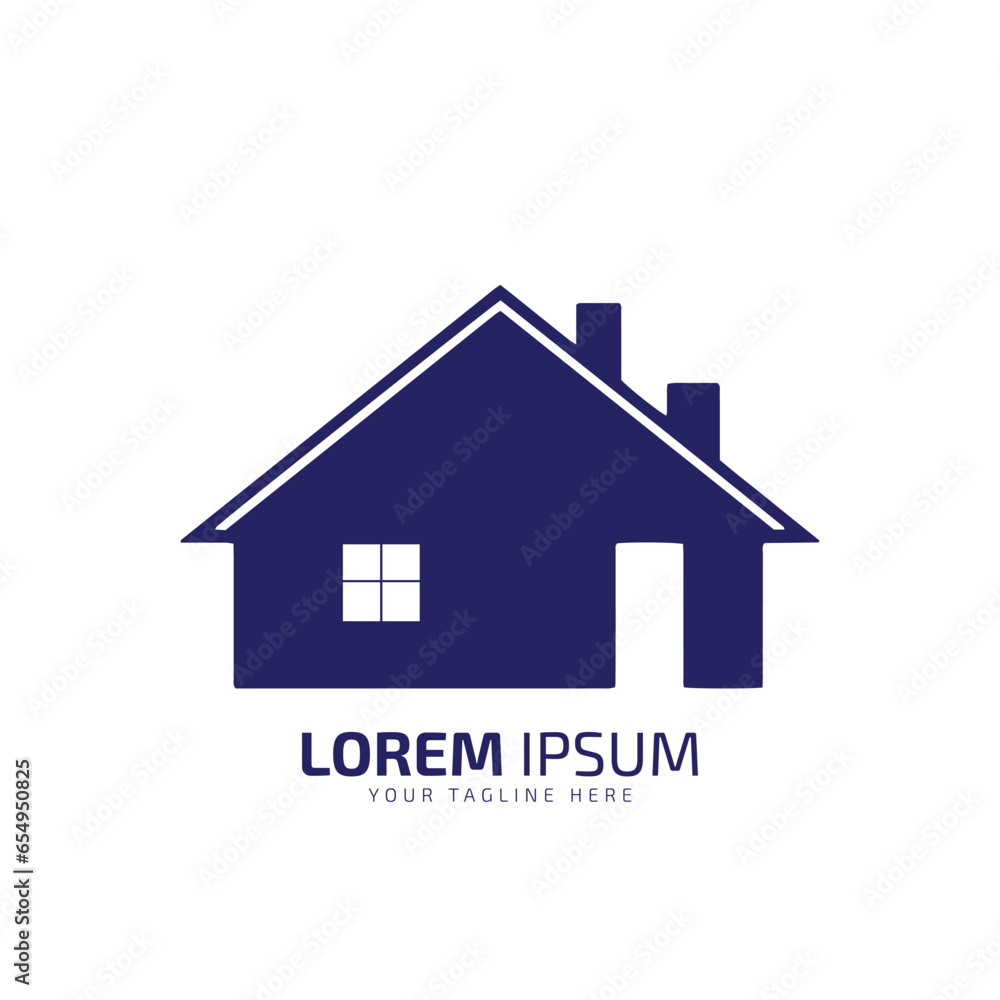 minimal and abstract logo of home icon, house vector silhouette isolated design