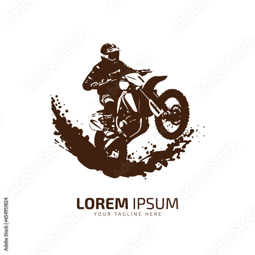 minimal and abstract logo of mud bike icon dirt bike vector silhouette isolated design with dirty