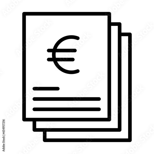 Outline Euro file icon