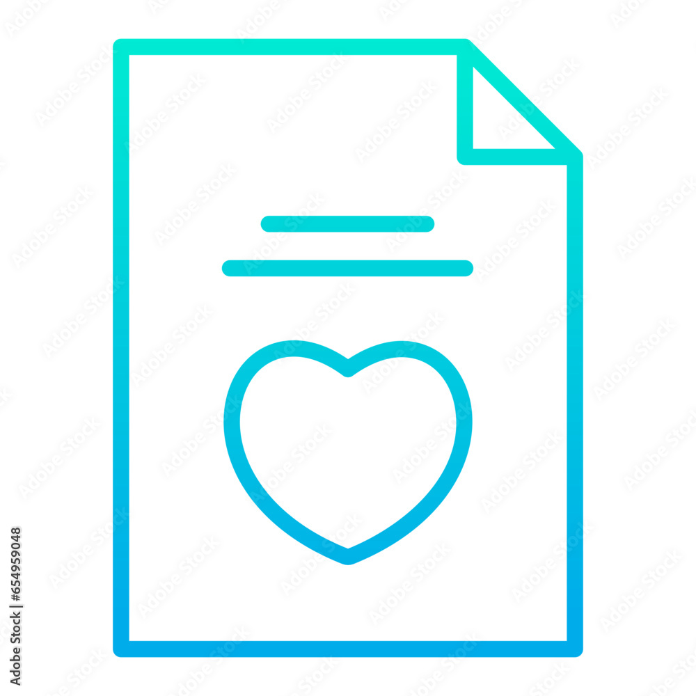 Outline gradient Love letter icon Outline gradient Love letter icon