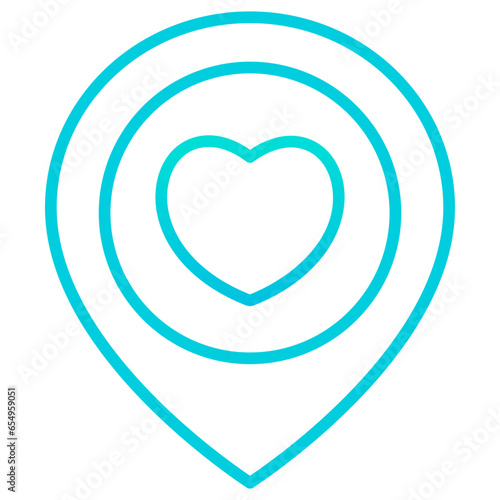 Outline gradient Bar Place icon