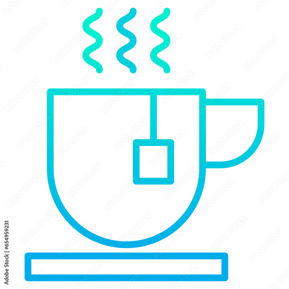 Outline gradient Tea Cup icon Outline gradient Tea Cup icon