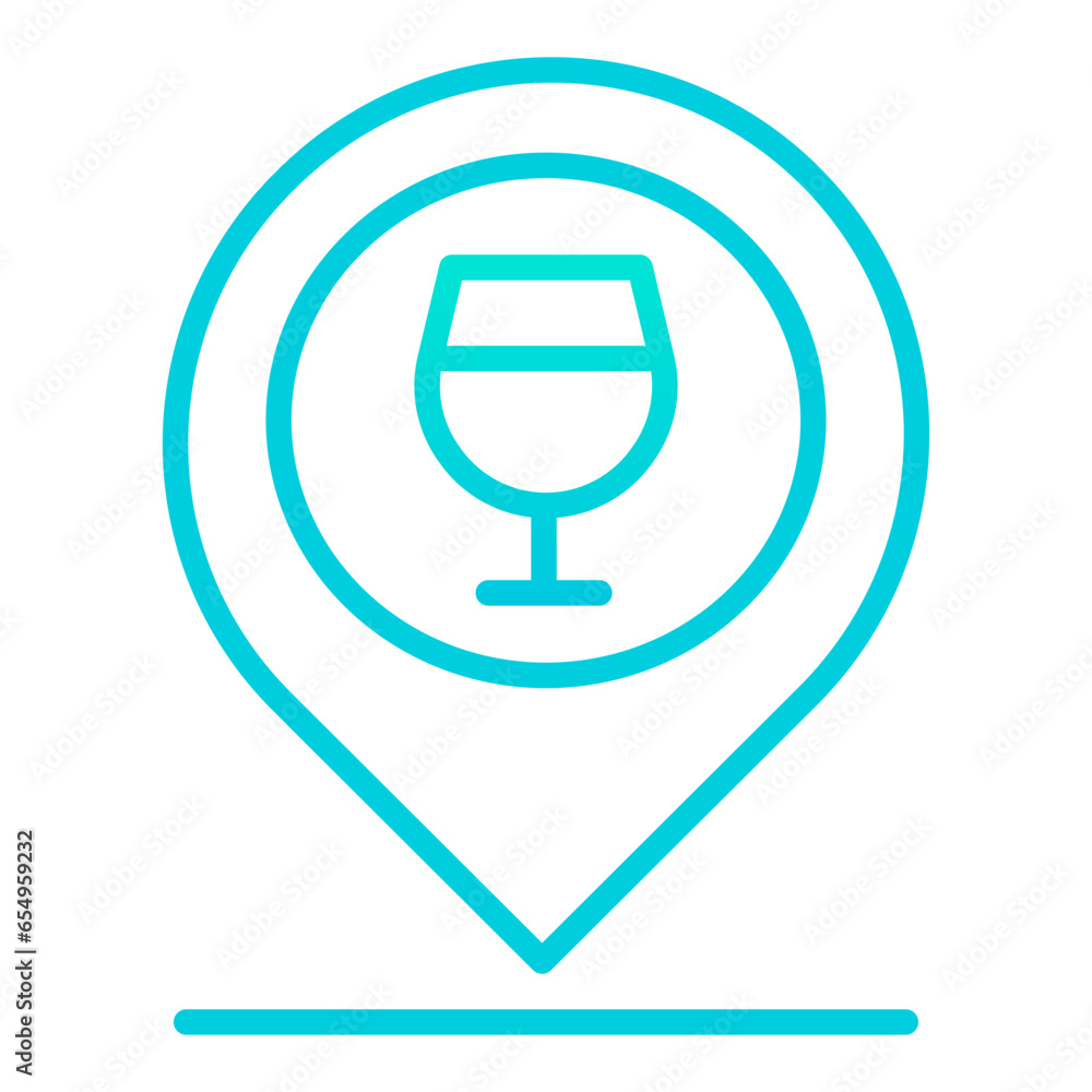 Outline gradient Bar Place icon Outline gradient Bar Place icon