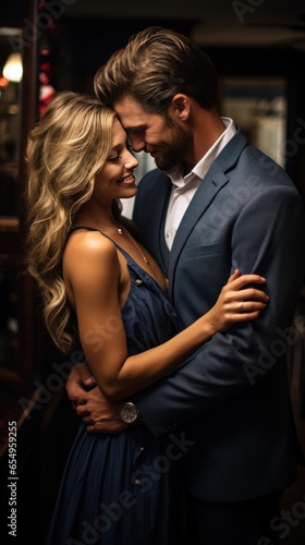 Romantic slow dance with intimate embrace