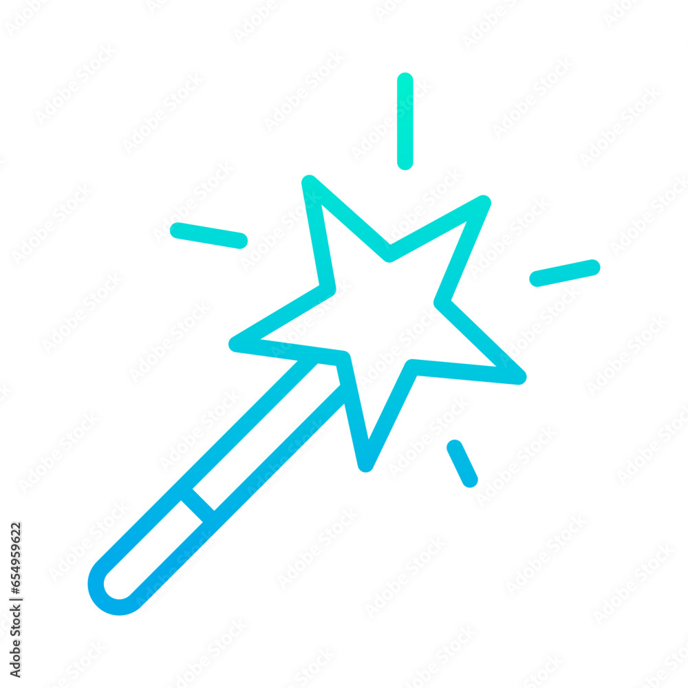Outline gradient Magic wand icon