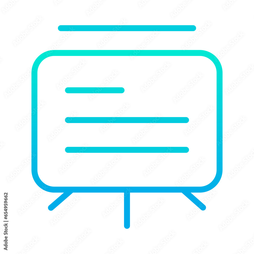 Outline gradient Presentation icon Outline gradient Presentation icon