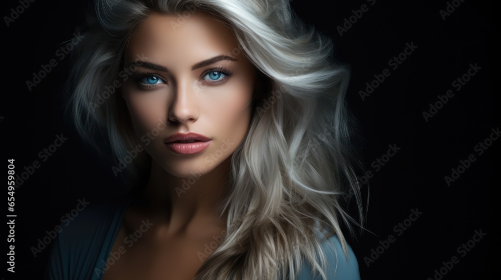 Beauty portrait of a supermodel with bright makeup. Beautiful eyes.