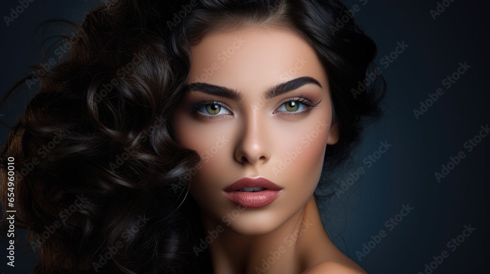 Beauty portrait of a supermodel with bright makeup. Beautiful eyes. Beauty portrait of a supermodel with bright makeup. Beautiful eyes.
