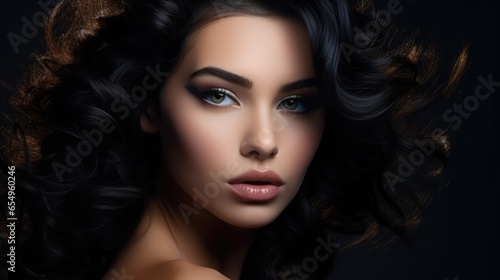 Beauty portrait of a supermodel with bright makeup. Beautiful eyes.