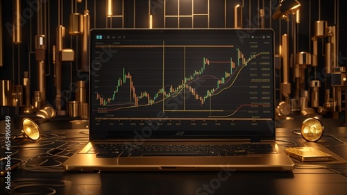 gráfico de forex na tela de notebook photo