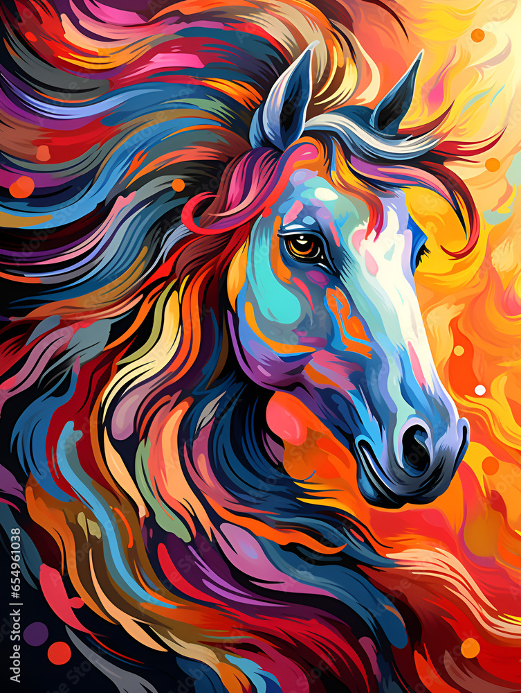 Poster of a horse abstract art Poster of a horse abstract art