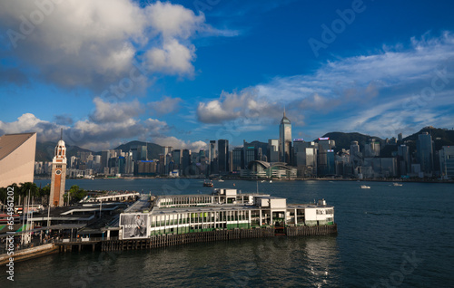 sky view of Hong Kong city skyline in High resolution  © orjustin