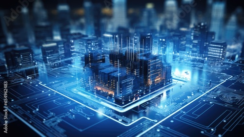 Scientific technology concept, digital networks.