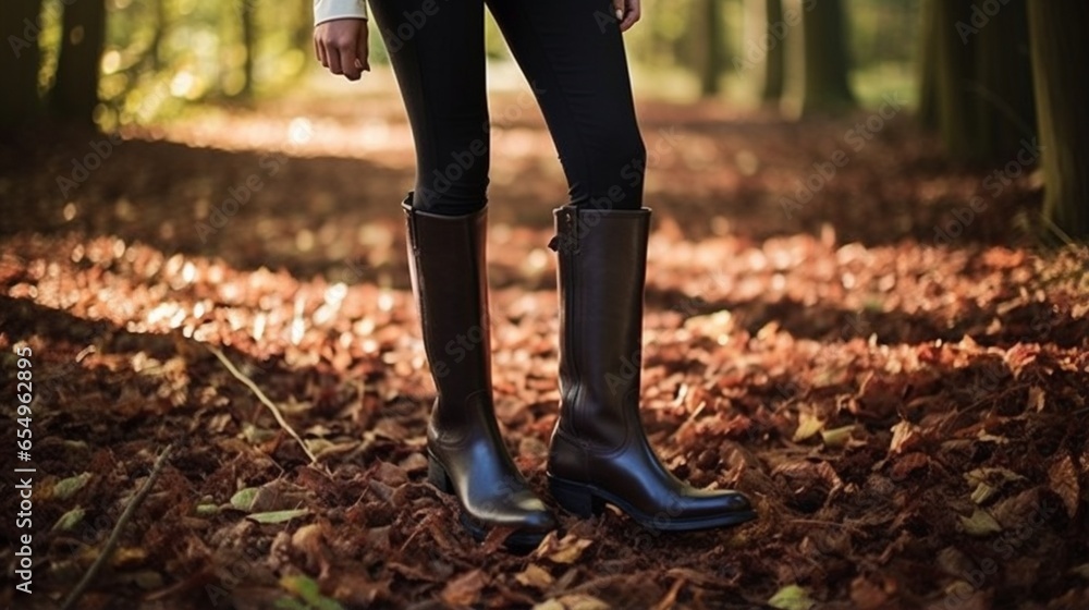 a pair of winter-ready, knee-high riding boots in rich brown leather, embodying timeless equestrian elegance